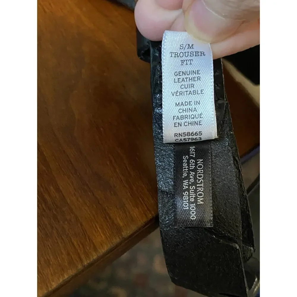 Women's Belts 2 Black Leather TALBOTS & HINGE 1" Thick for Trousers & Pant S / M - Picture 5 of 9